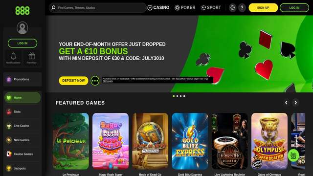 888Casino casino screenshot